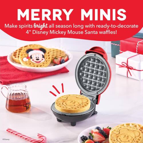 MERRY MINIS  
Make spirits bright all season long with ready-to-decorate 4" Disney Mickey Mouse Santa waffles!