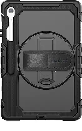 SaharaCase - Defense Series Heavy Duty Case with Hand Strap for Samsung Galaxy Tab S10 FE+ - Scorpion Black