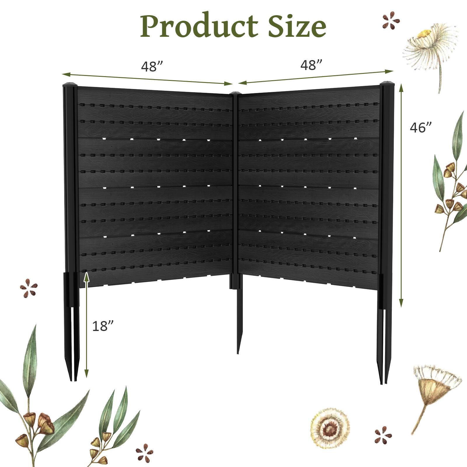 Product Size  
48" x 48" x 46" x 18"