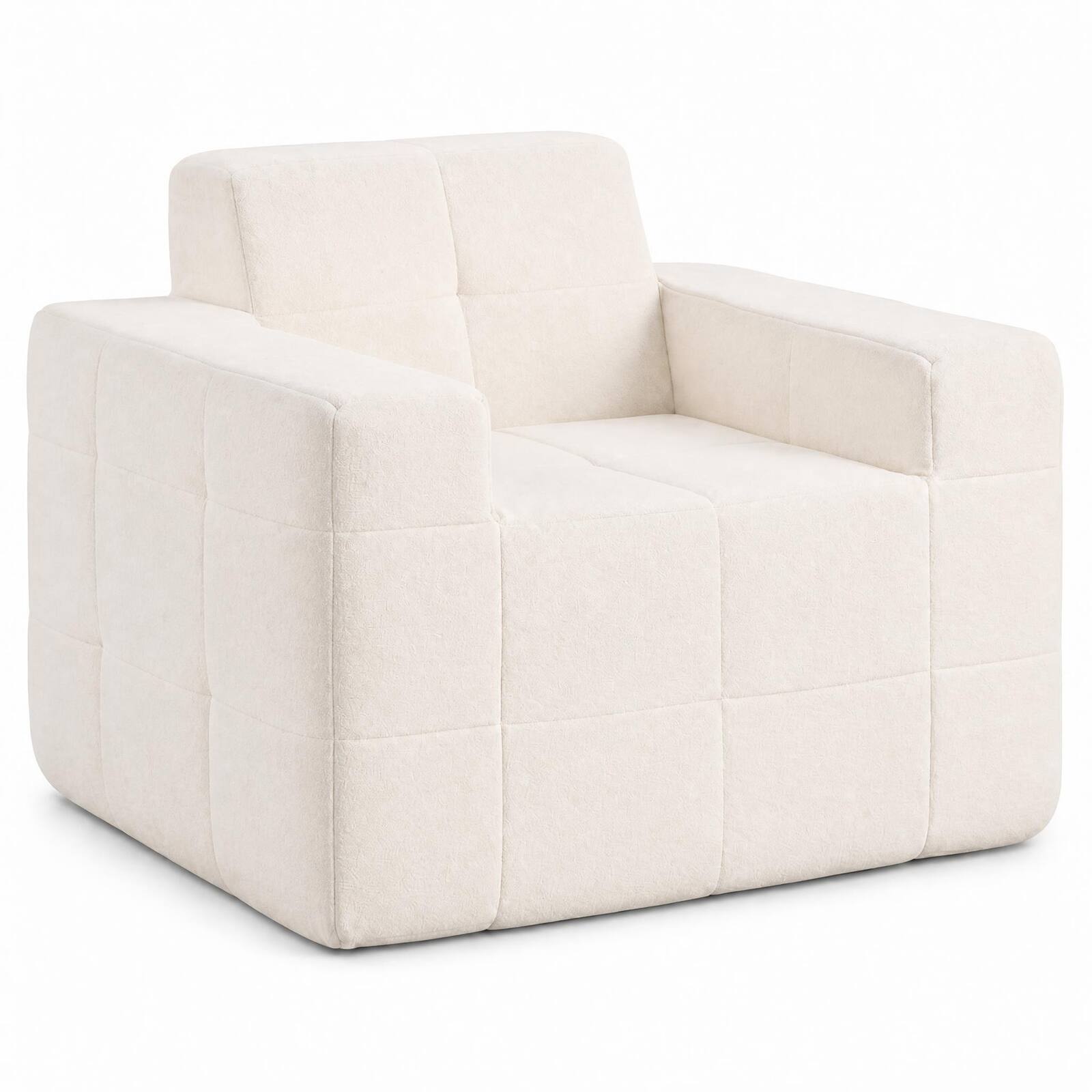 Alt View 1. Costway - Costway Boneless Single Sofa Chair with Terry Cloth Upholstery, No Assembly Required - Beige.