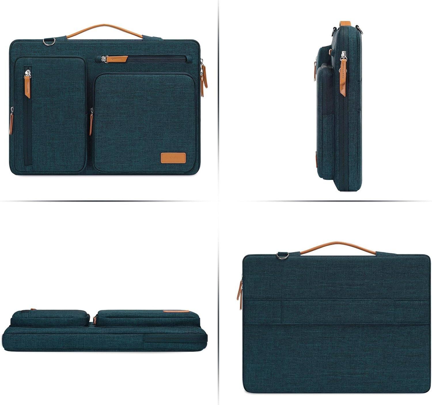 Alt View 3. mosiso - 360 Protective Laptop Shoulder Bag 15-15.6 inch Computer Messenger Bag for MacBook Pro 16 inch HP Dell Lenovo Asus - Teal Green.