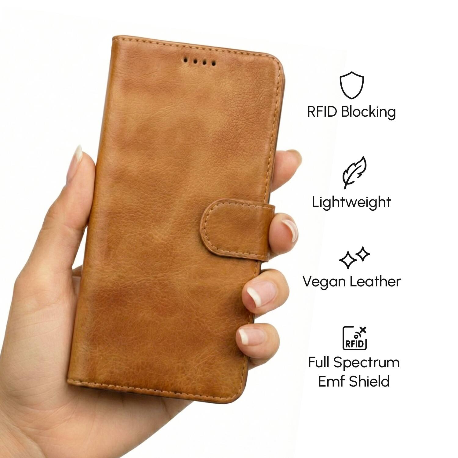 RFID Blocking Lightweight Vegan Leather Full Spectrum Emf Shield
