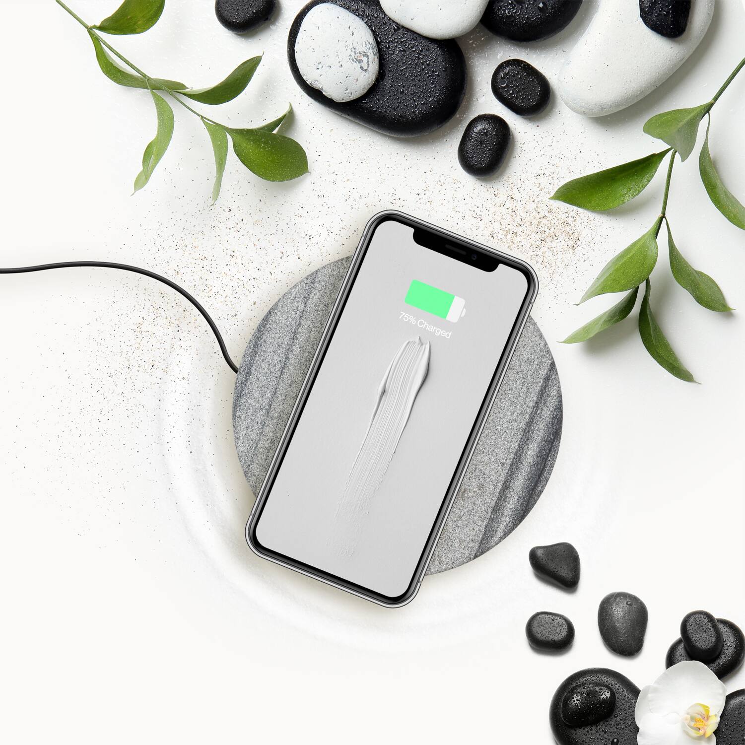 Alt View 14. Einova - Stone 10W Wireless Charging Pad for Qi-enabled Devices - Sandstone.
