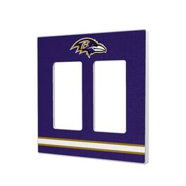 Keyscaper - Baltimore Ravens Stripe Double Rocker Light Switch Plate - Multicolor