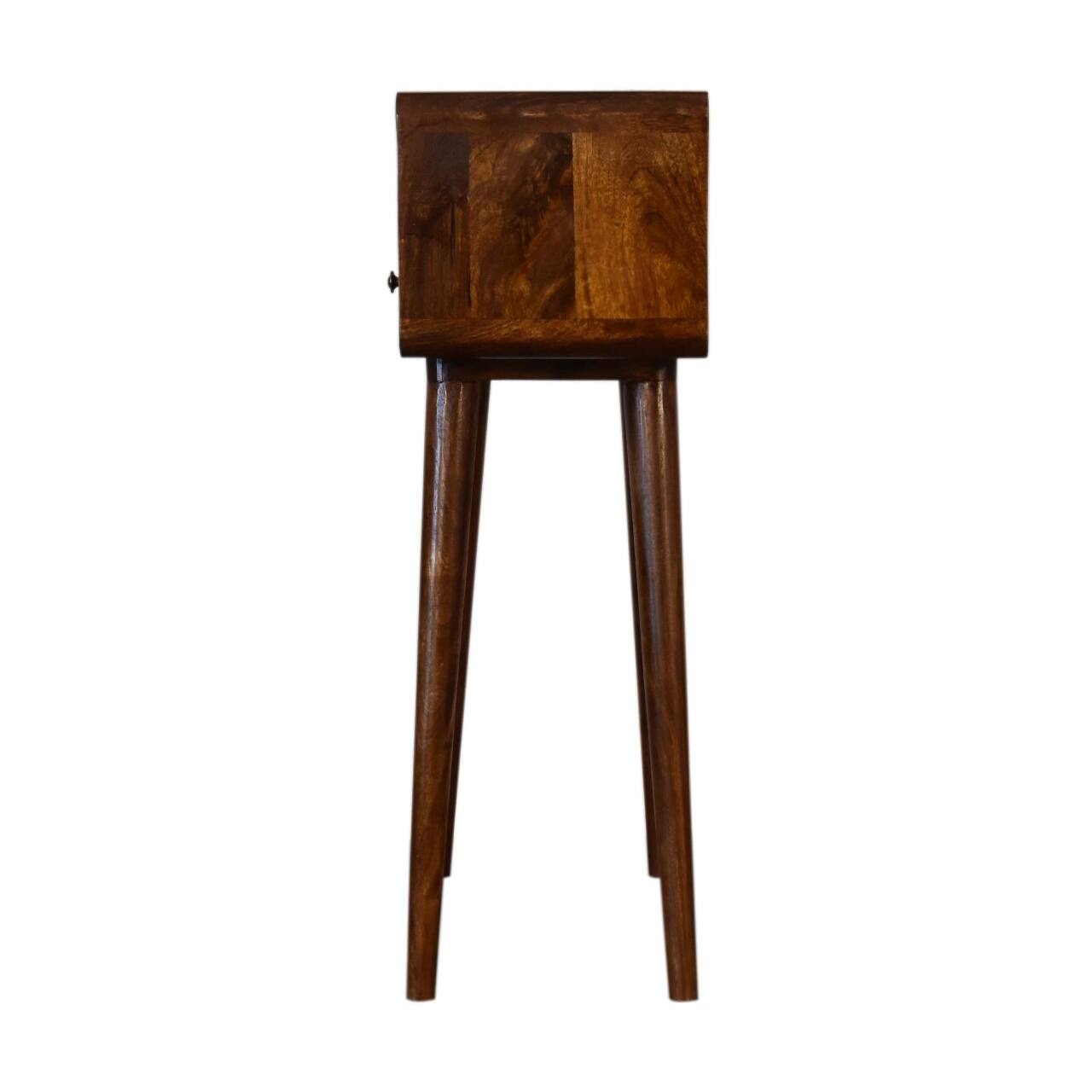 Alt View 6. Artisan Furniture - Artisan Furniture Solid Wood Mini Chestnut Console Table, 2 Drawers, 1 Open Slot, Brown - Brown.
