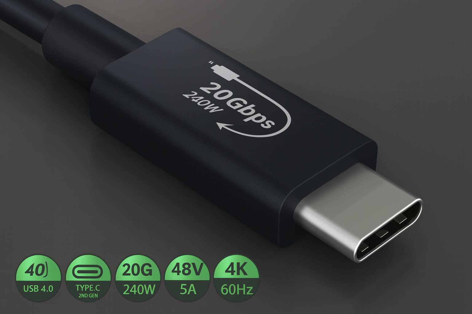 240W 20Gbps USB 4.0 TYPE-C 2ND GEN 20G 48V 5A 4K 60Hz