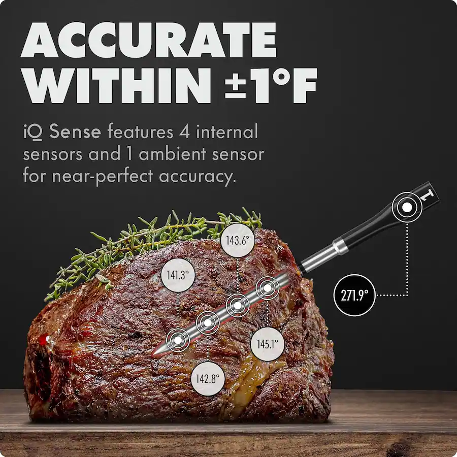 Iq Probe iQ Sense by CHEF iQ Smart Wireless Meat Thermometer, WiFi Unlimited ...