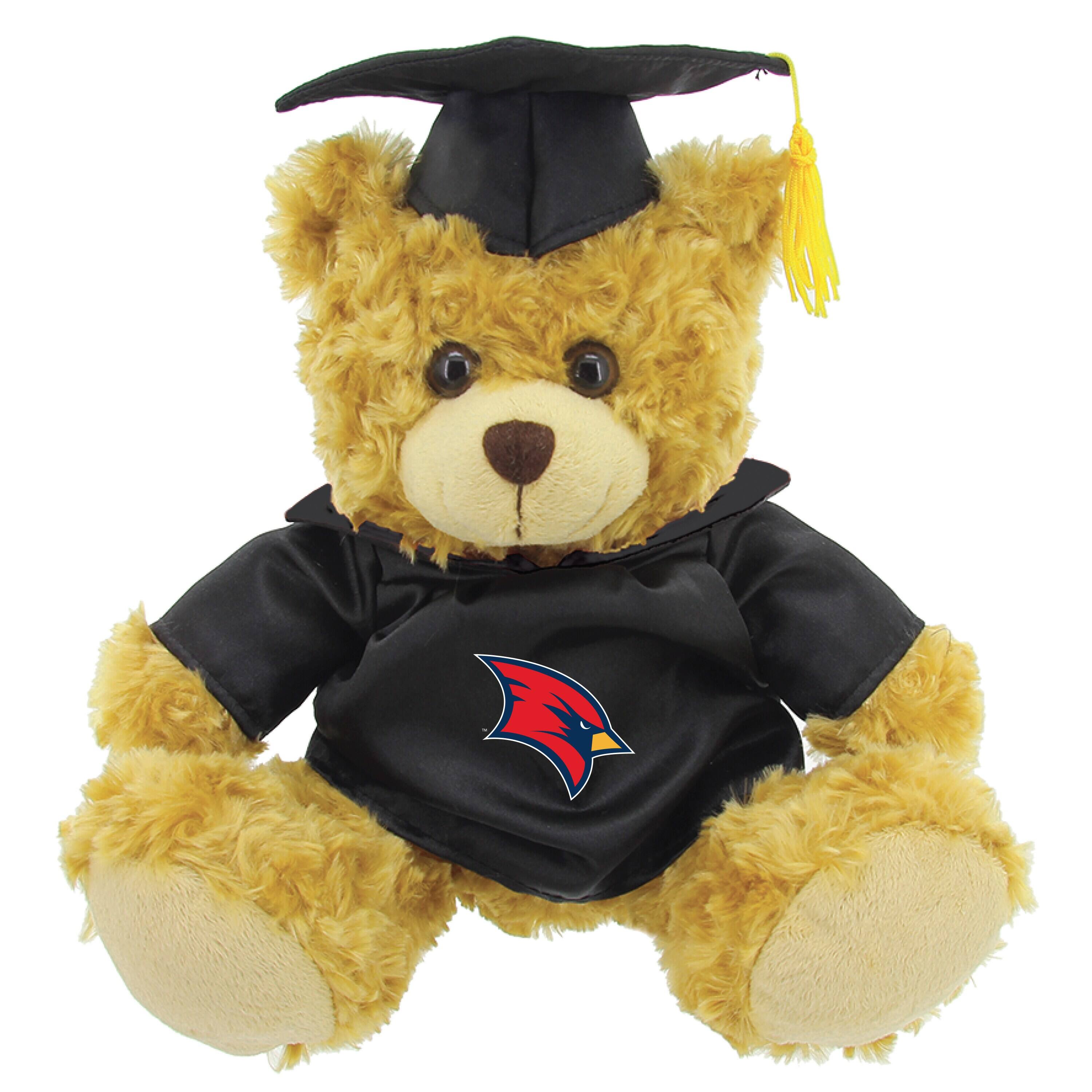 Front. Jardine - Saginaw Valley State Cardinals Graduation Bear Plush - Oatmeal.