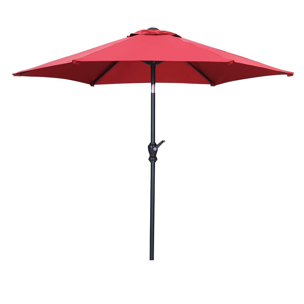 Ainfox - 7.5ft Patio Umbrella Without Lights - Red