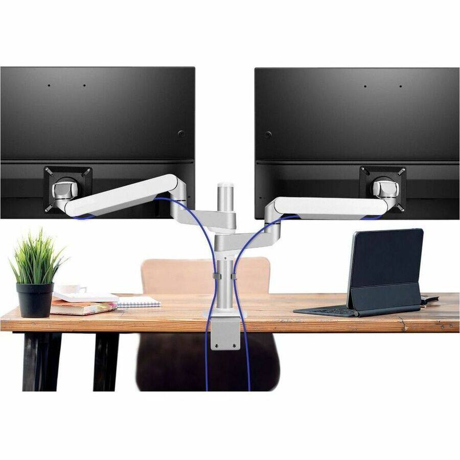Alt View 3. SIIG Inc - SIIG MTPRO Desk Mount Dual Monitor Arm - up to 32" Display, Max. Load 19.8 lbs, VESA 75/100mm, Mechanical Spring Design - Silver.