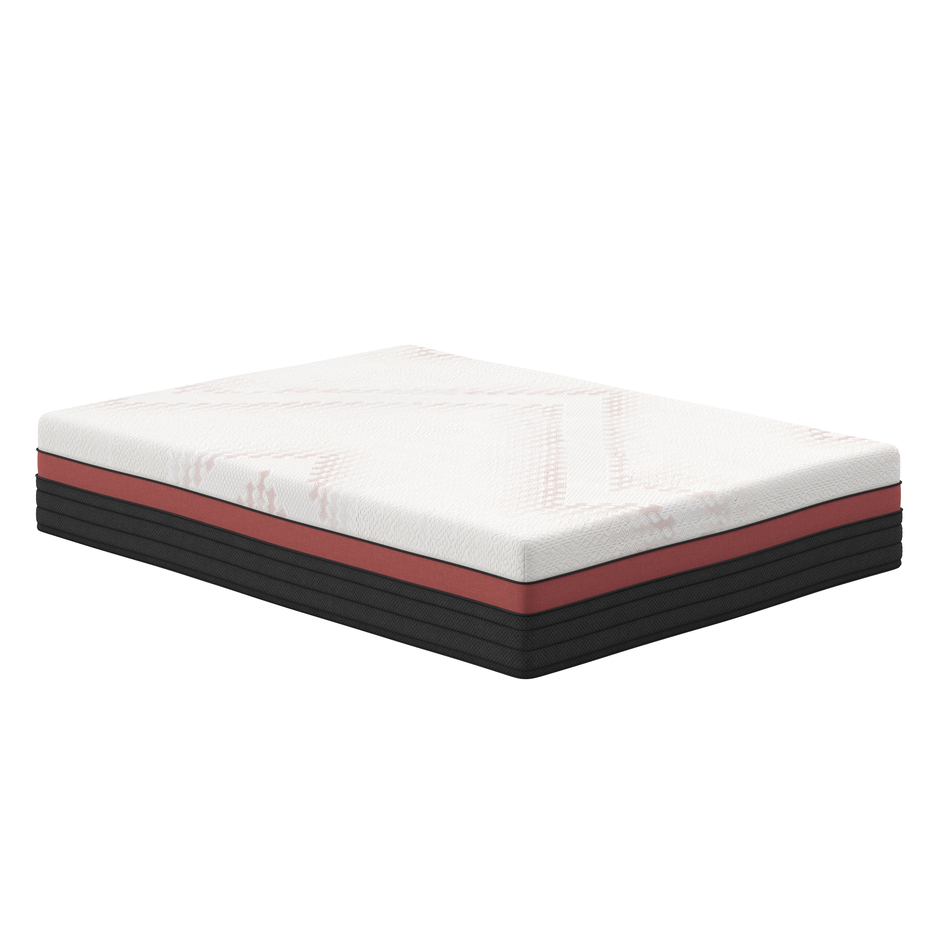 Front. Nautica - 14" Niagra Gel Memory Foam Mattress w/Copper - WHITE/BLACK.