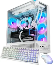 iBUYPOWER Element 9 Pro White Gaming Desktop PC- AMD Ryzen 7 9800X3D, NVIDIA GeForce RTX 5070Ti 16GB, 32GB RAM, 2TB SSD - White - Front_Zoom