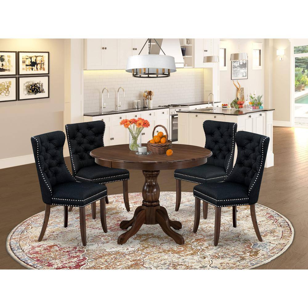 Alt View 3. East West Furniture - 5 Piece Dining Set for Small Spaces - Black.
