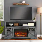 Front. PexFix - 26" Electric Fireplace Insert, Ultra-Thin Heater with Log Set & Realistic Flame, Remote Timer, for TV Stand.