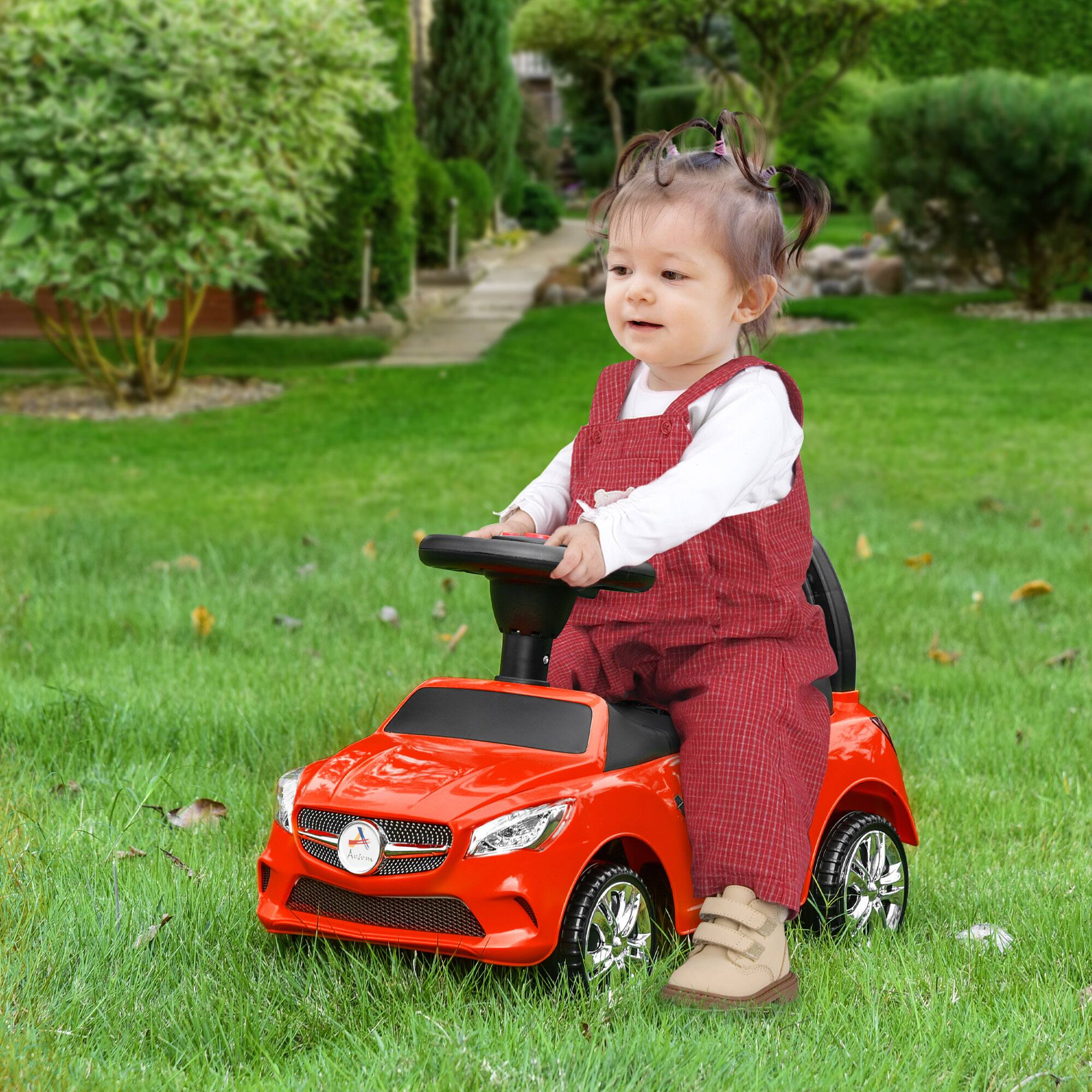 Alt View 1. Aosom - Ride On Push Car, Foot-to-Floor Walking Sliding Toy Car for Toddler with Working Horn, Music.