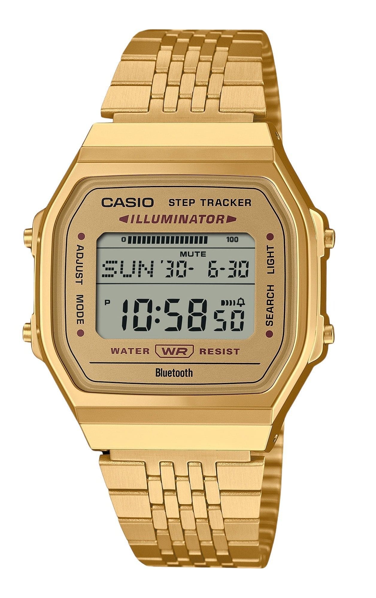 Casio - Vintage Digital Smartphone Link Tone Stainless Steel Quartz ABL-100WEG-9A Unisex Watch - Gold