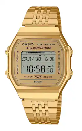 Casio - Vintage Digital Smartphone Link Tone Stainless Steel Quartz ABL-100WEG-9A Unisex Watch - Gold