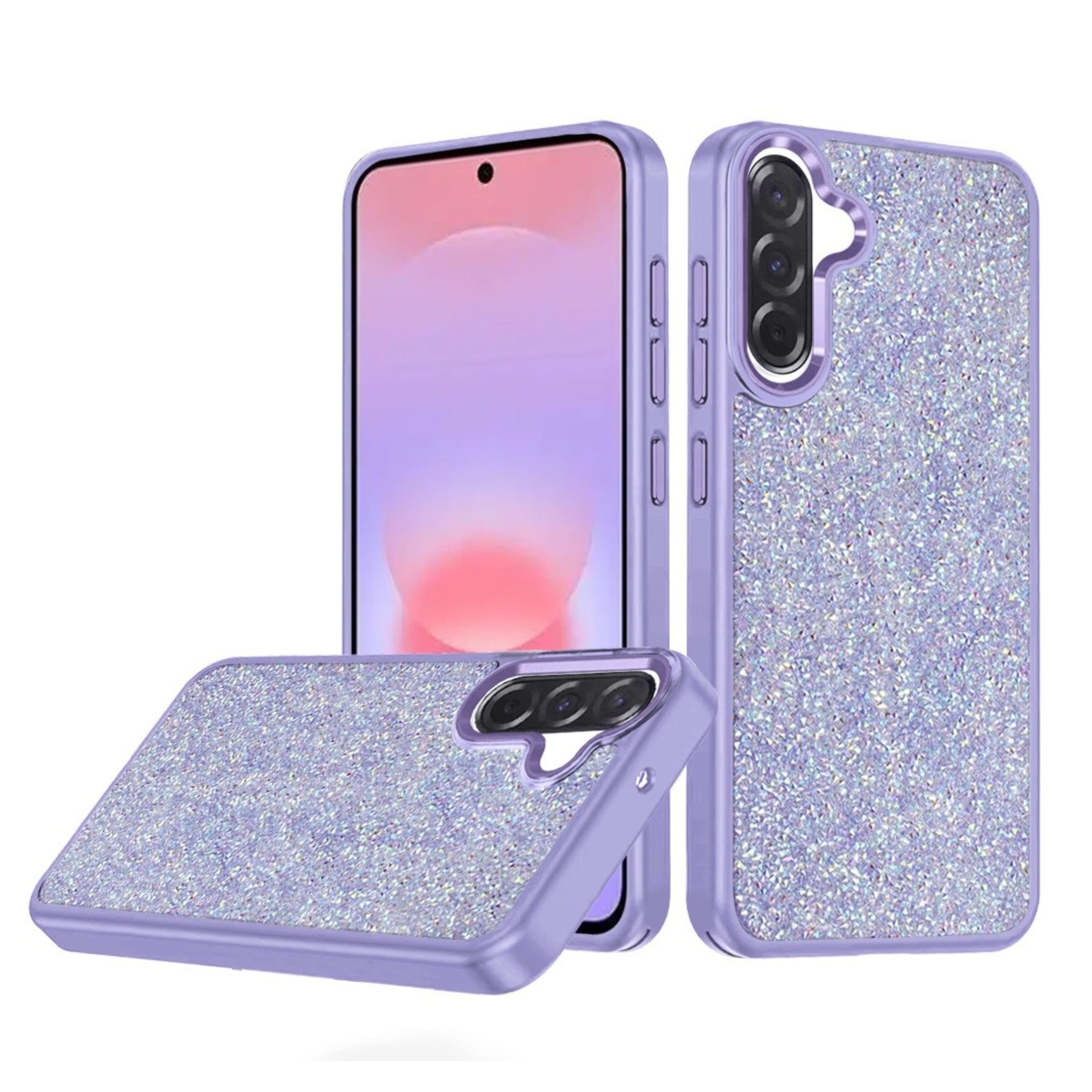 Kitcheniva - Brilliant Full Crystal Bling Case With Metallic Buttons And Tempered Glass For Samsung Galaxy A37 - Dark Purple price history on PriceWatchPro