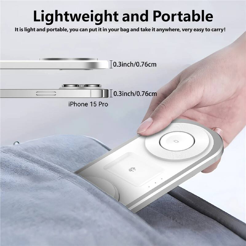 Lightweight and Portable  
It is light and portable, you can put it in your bag and take it anywhere, very easy to carry!  

0.3inch/0.76cm  
0.3inch/0.76cm  

iPhone 15 Pro