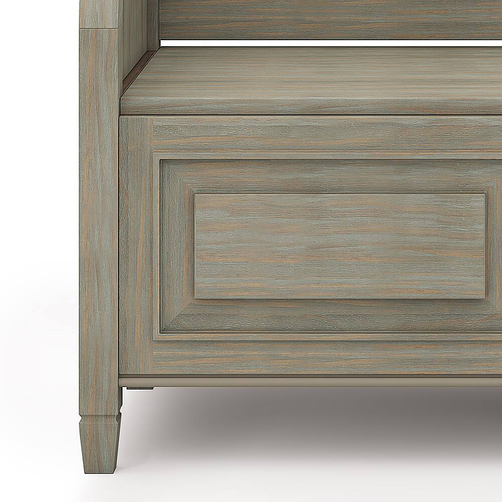 Alt View 15. Simpli Home - Connaught Entryway Storage Bench - Distressed Grey.