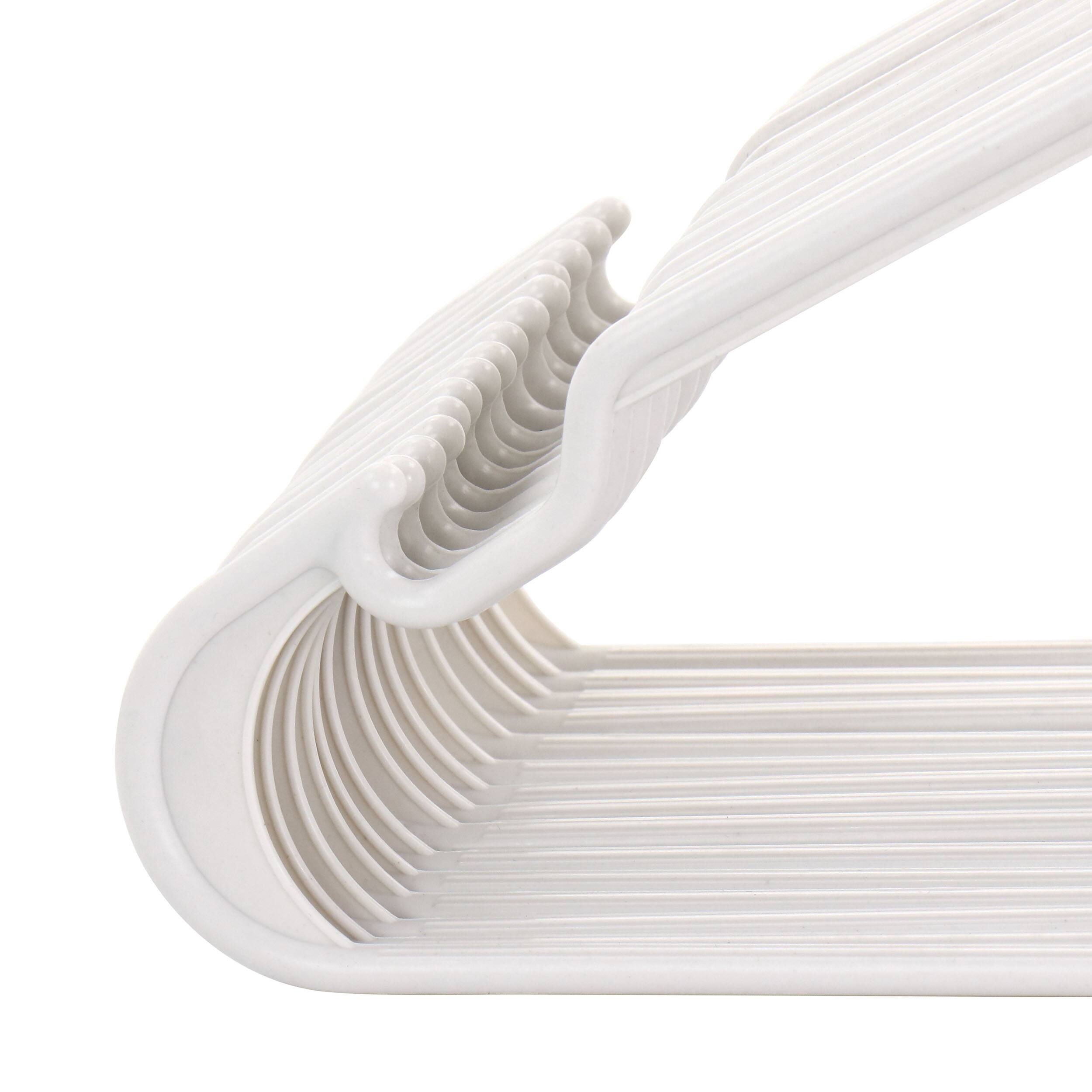 Alt View 3. Elama - Elama Home 50 Piece Plastic Hanger Set with Notched Shoulders in White - White.