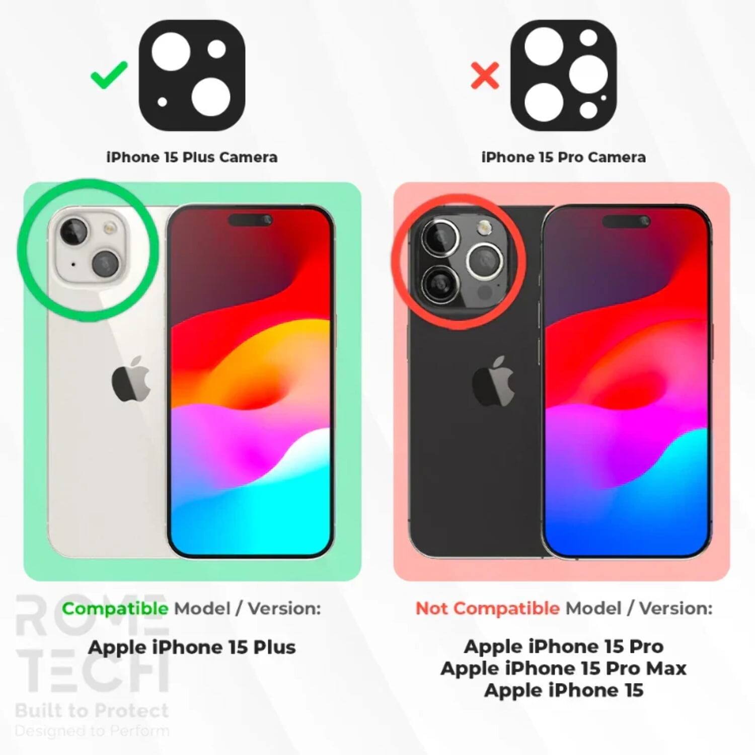 iPhone 15 Plus Camera  
Compatible Model / Version: Apple iPhone 15 Plus  

iPhone 15 Pro Camera  
Not Compatible Model / Version: Apple iPhone 15 Pro, Apple iPhone 15 Pro Max, Apple iPhone 15