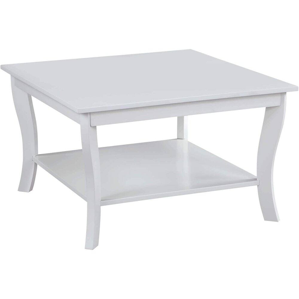 Angle. Convenience Concepts - American Heritage Square Coffee Table, White - WHITE.