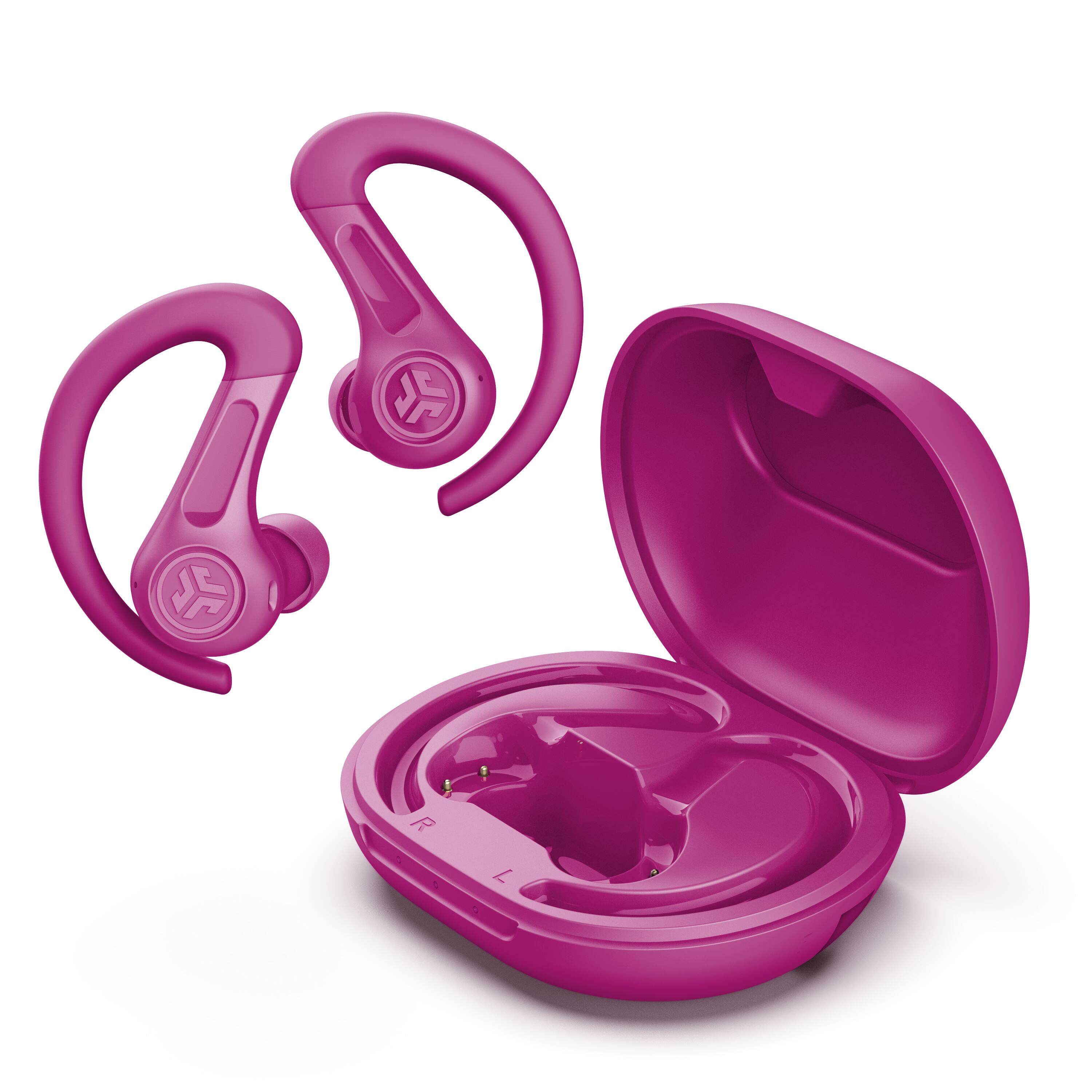 Angle. JLab - JBuds Sport ANC 4 True Wireless Earbuds - Pink.