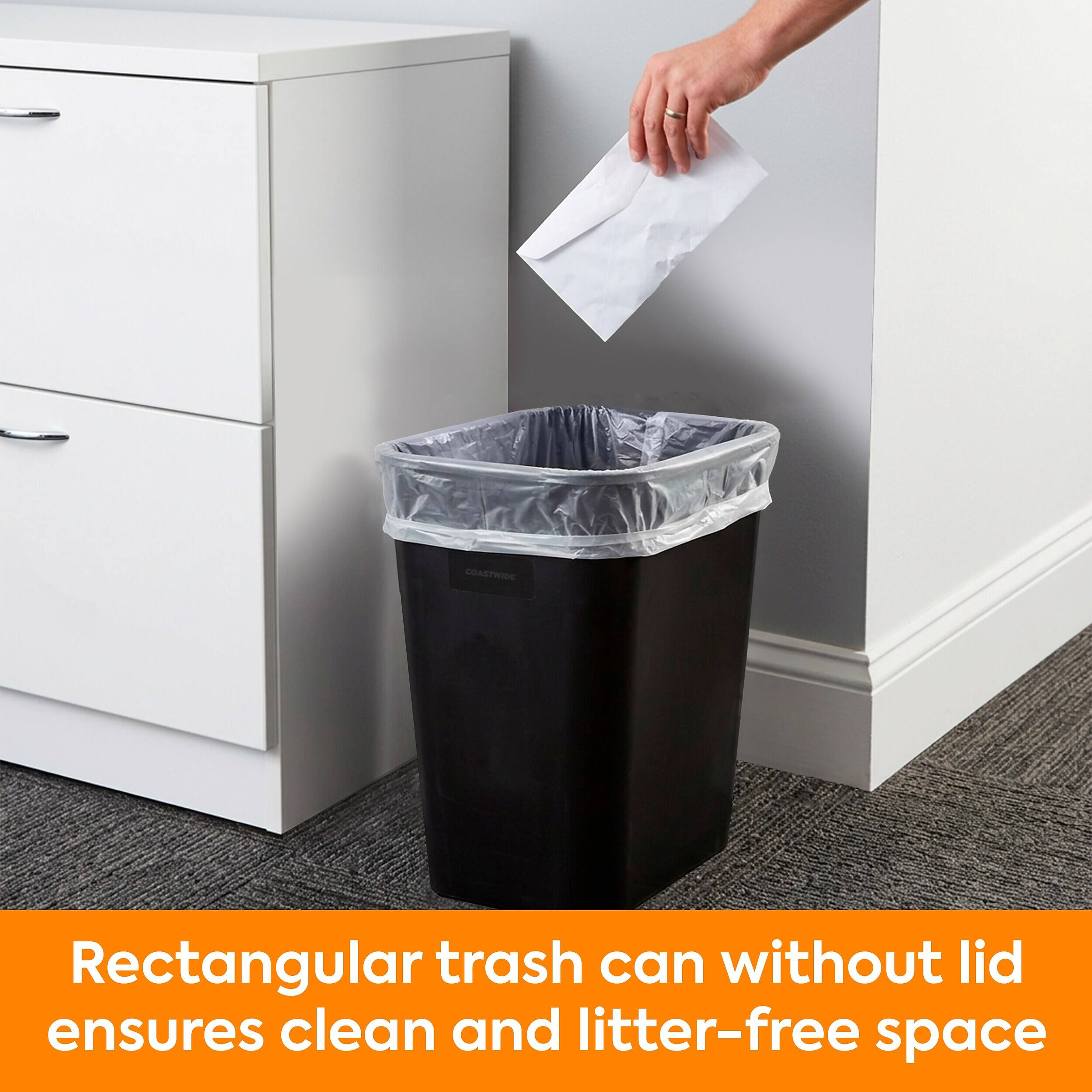 Rectangular trash can without lid ensures clean and litter-free space