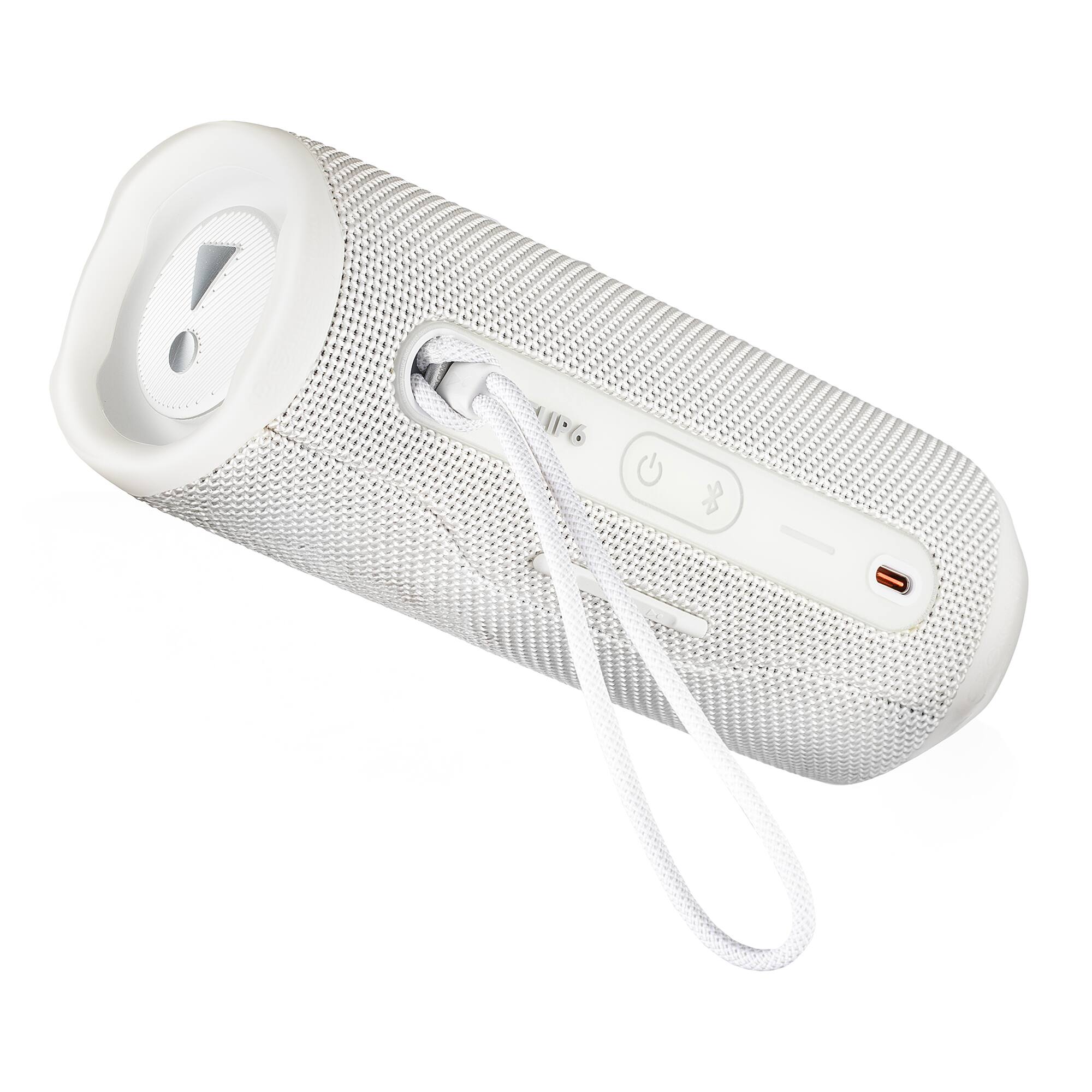 Alt View 4. JBL - JBL Flip 6 Portable Bluetooth Speaker, deep bass, IPX7 waterproof, for home with Travel Case - White.