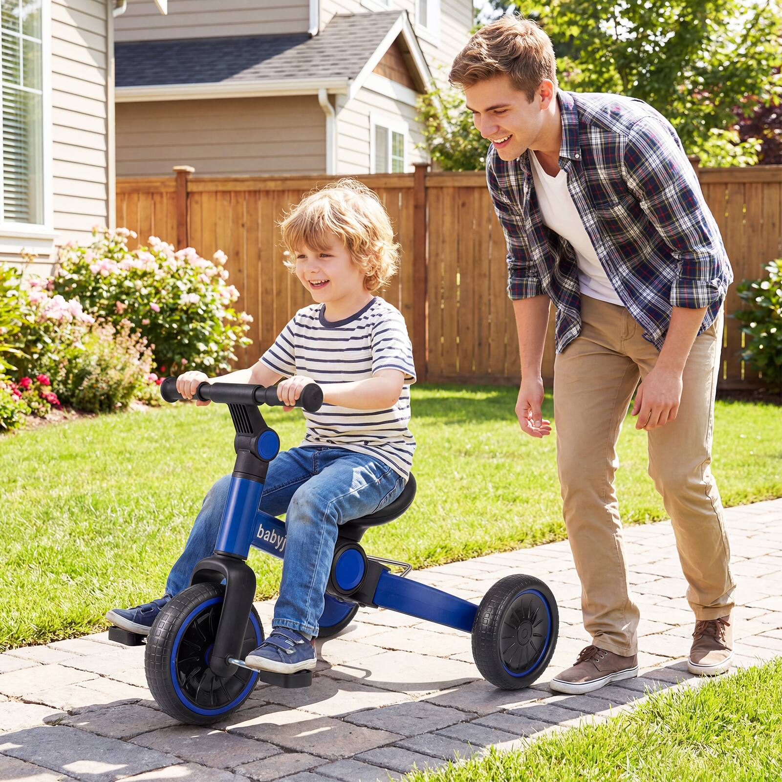 Alt View 3. Gymax - Gymax 5-In-1 Toddler Bike Kids Balance Bike w/ Removable Pedals Adjustable Handlebar Blue - Blue.