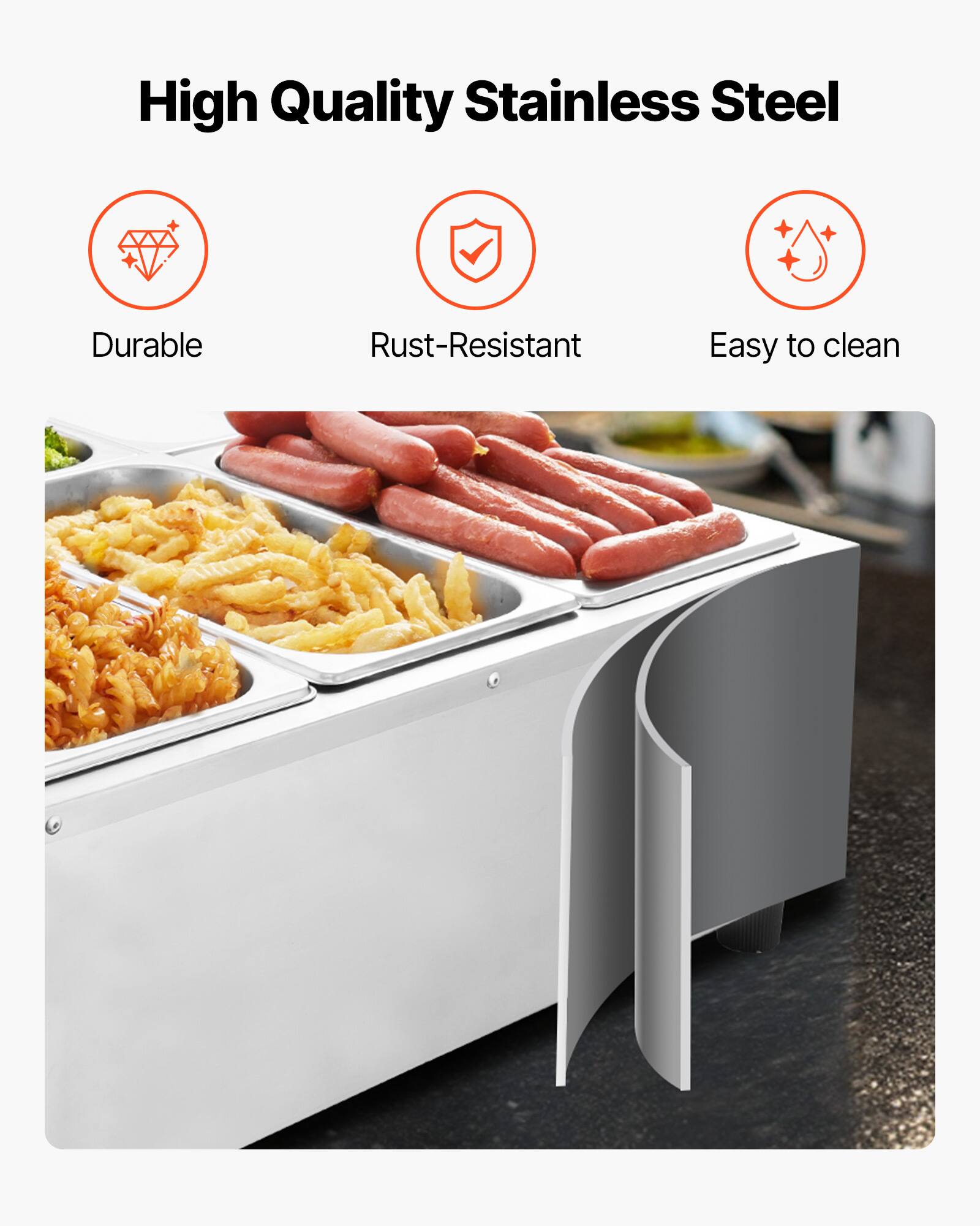 High Quality Stainless Steel

- Durable
- Rust-Resistant
- Easy to clean
