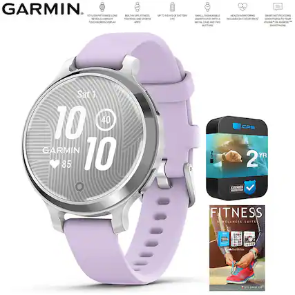 GARMIN
- STYLISH PATTERNED LENS
- TOUCHSCREEN DISPLAY
- BUILT-IN GPS, FITNESS TRACKING AND SPORTS APPS
- UP TO 9 DAYS OF BATTERY LIFE
- SMALL, FASHIONABLE METAL CASE AND TWO BUTTONS
- HEALTH MONITORING INCLUDES 24/7 HEART RATE
- SMART NOTIFICATIONS WHEN PAIRED WITH YOUR PHONE* OR ANDROID™ SMARTPHONE
Sat 1
10:40
10
GARMIN
85
CPS
2 YR
EXTENDED PROTECTION
FITNESS
WELLNESS SUITE