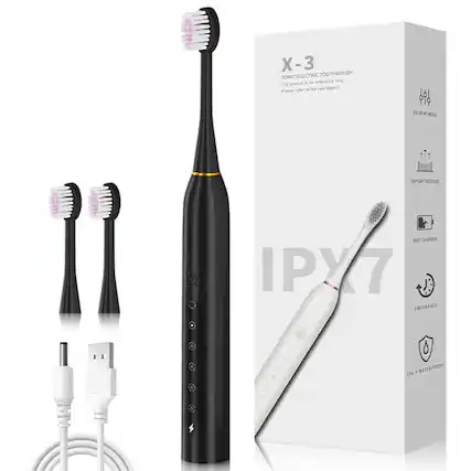 X-3 SONIC ELECTRIC TOOTHBRUSH
The picture is for reference only
Please refer to the real object
- SIX GEAR MODE
- DUPONT BRISTLES
- FAST CHARGING
- ENDURANCE
- IPX7 WATERPROOF
IPX7