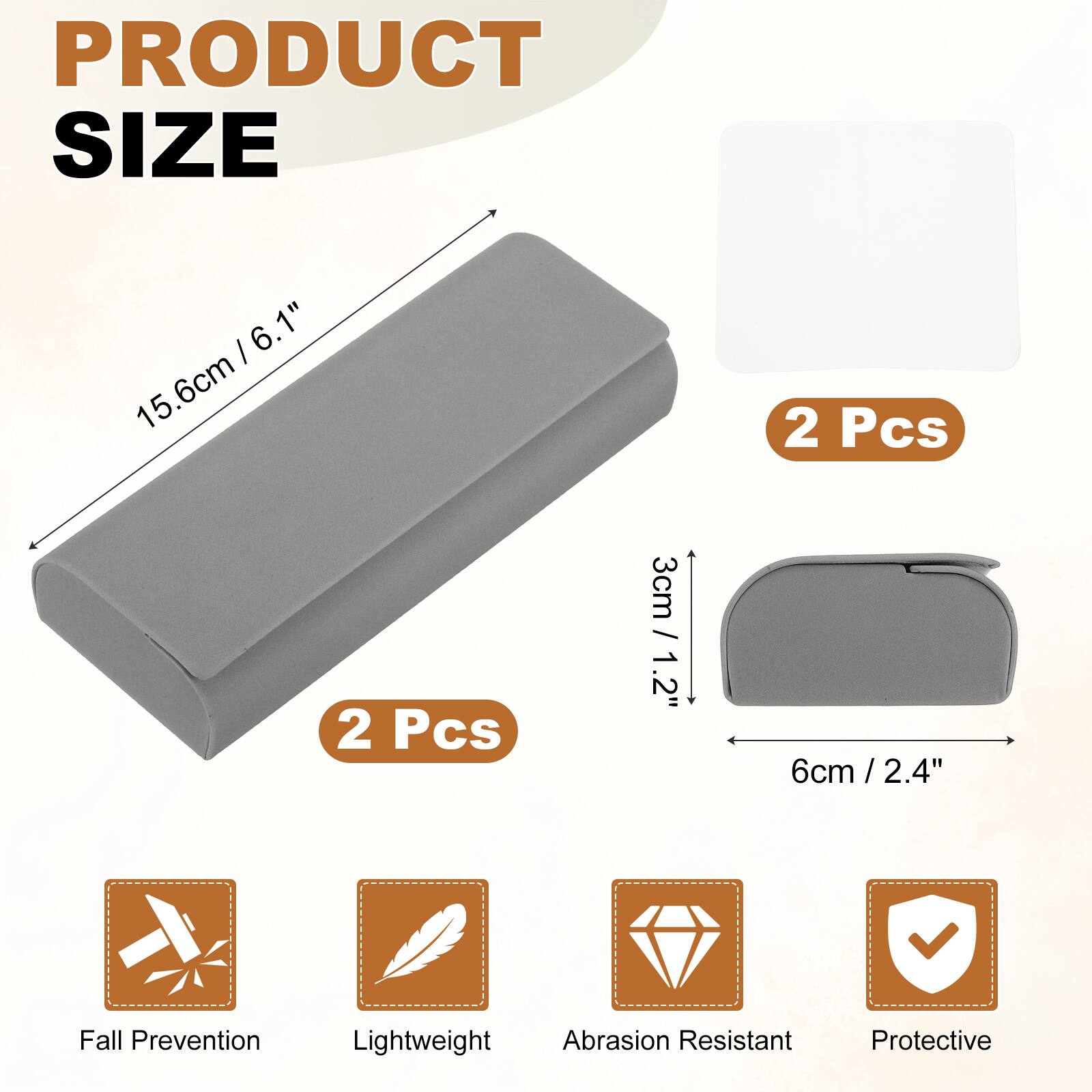 PRODUCT SIZE

- 15.6cm / 6.1"
- 3cm / 1.2"
- 6cm / 2.4"

2 Pcs

Fall Prevention Lightweight Abrasion Resistant Protective