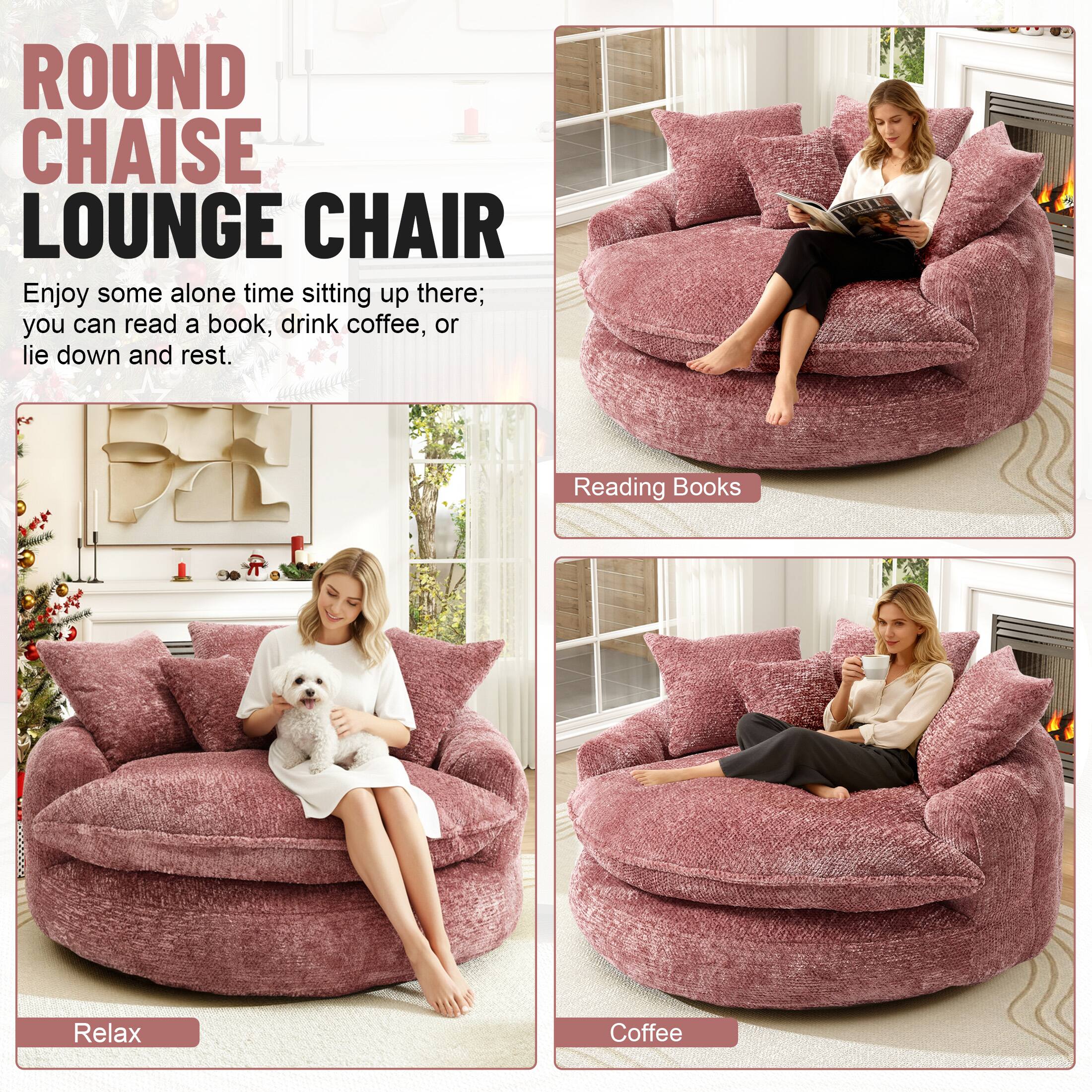 ROUND CHAISE LOUNGE CHAIR

Enjoy some alone time sitting up there; you can read a book, drink coffee, or lie down and rest.

Reading Books

Relax

Coffee