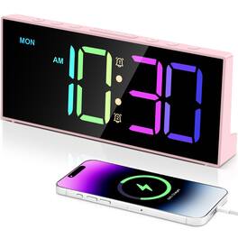 Dazzed Corner - Alarm Clock, LED Digital Alarm Clock with Large Display - Pink