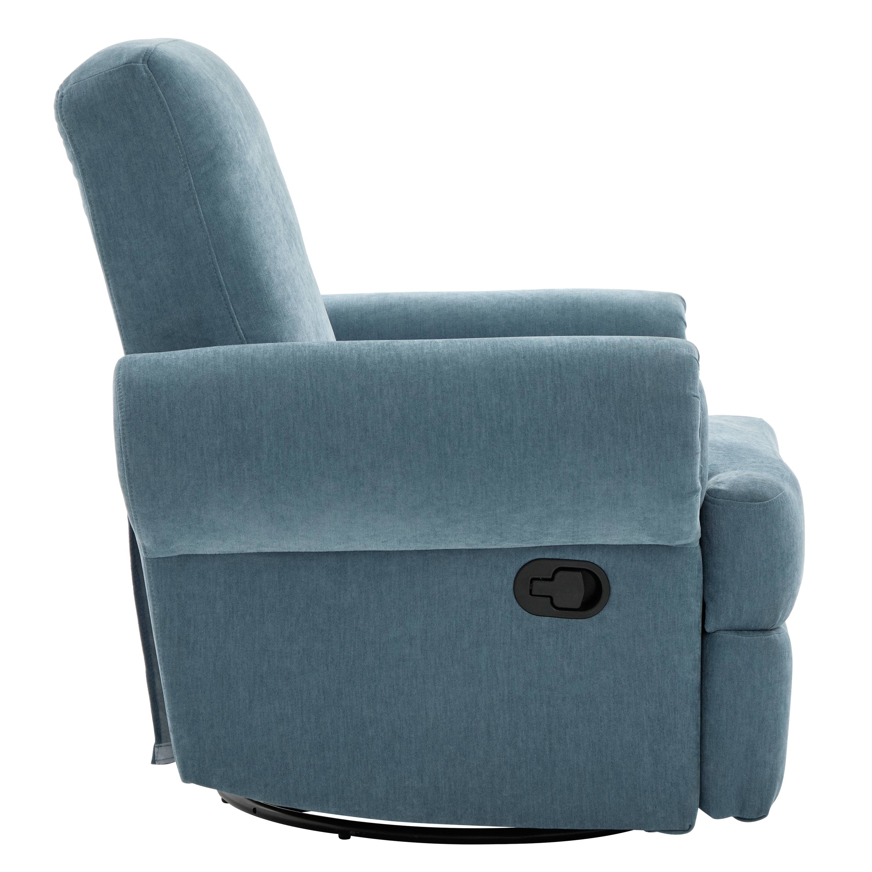 Alt View 6. TinyHomie - Manual Recliner Sofa Swivel Recliner Rocker Chair with Adjustable Backrest for Living Room Bedroom - Blue.
