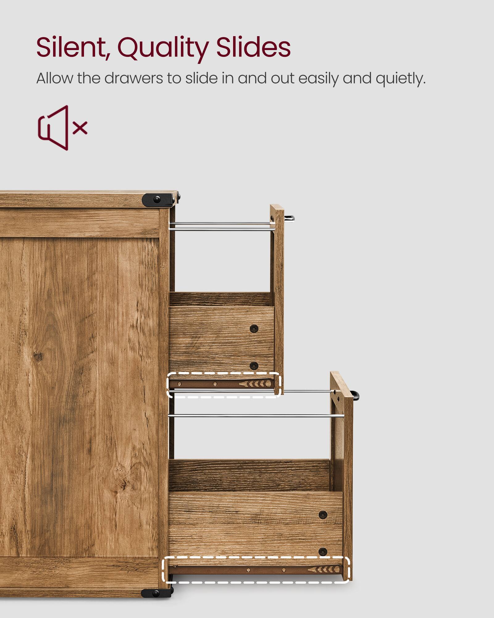 Silent, Quality Slides

Allow the drawers to slide in and out easily and quietly.