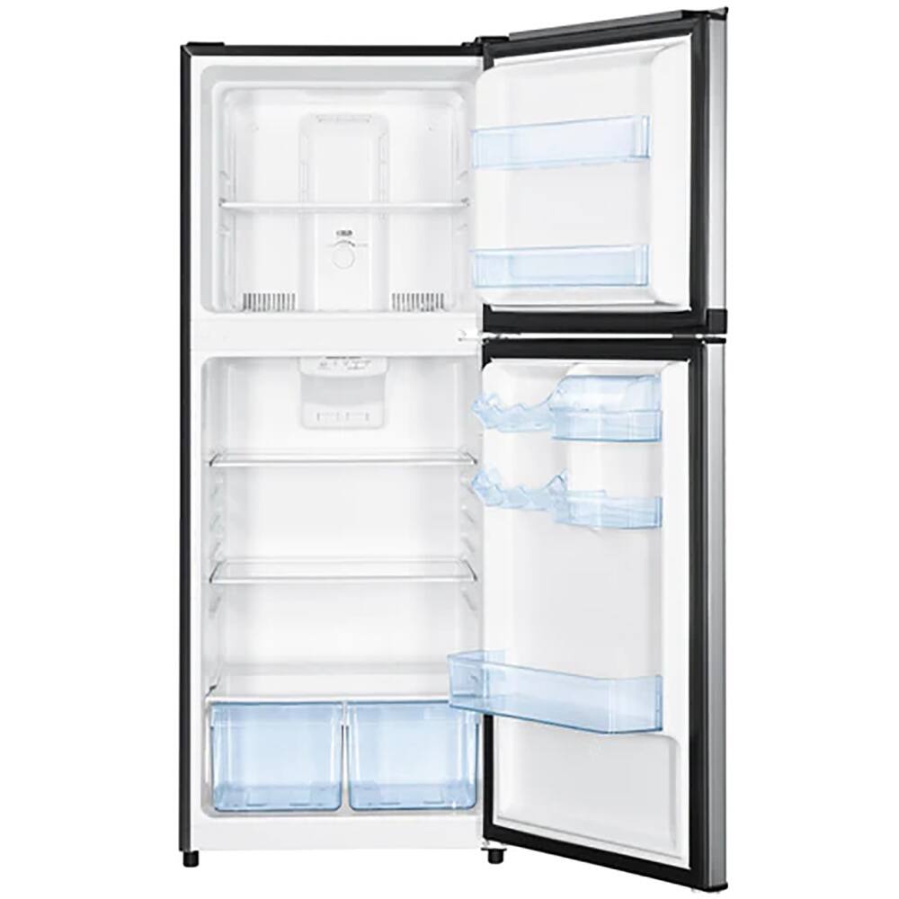 Left. Avanti - 10.0 CuFt Top-Mount Refrigerator in Stainless Steel with Electronic Temperature Control - Stainless Steel.