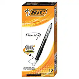 BIC - Velocity Retractable Ballpoint Pens, Medium Point, Dozen - Black Ink