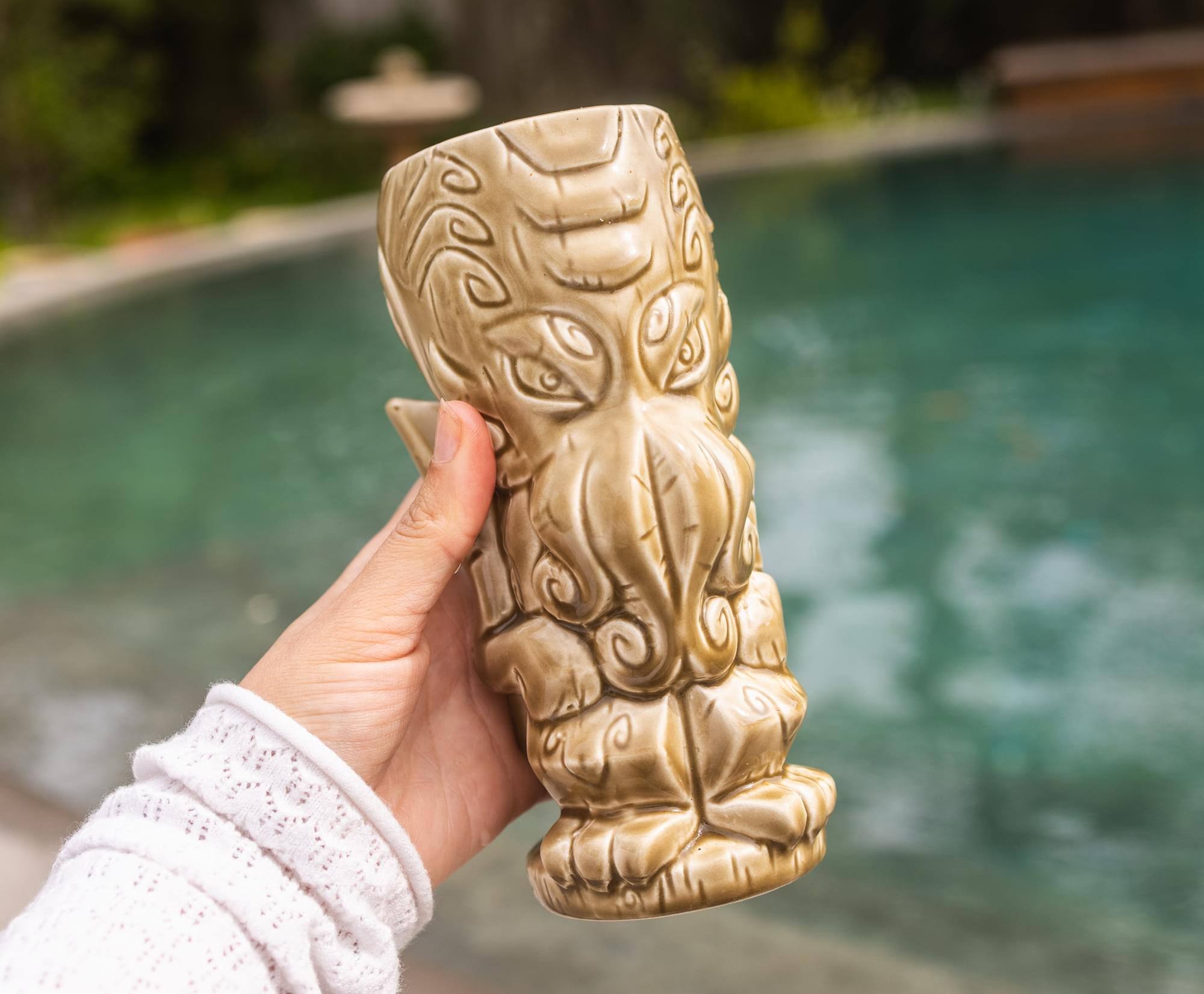 Alt View 2. ThinkGeek - Geeki Tikis Cthulhu Ceramic Mug | Holds 14 Ounces - Brown.
