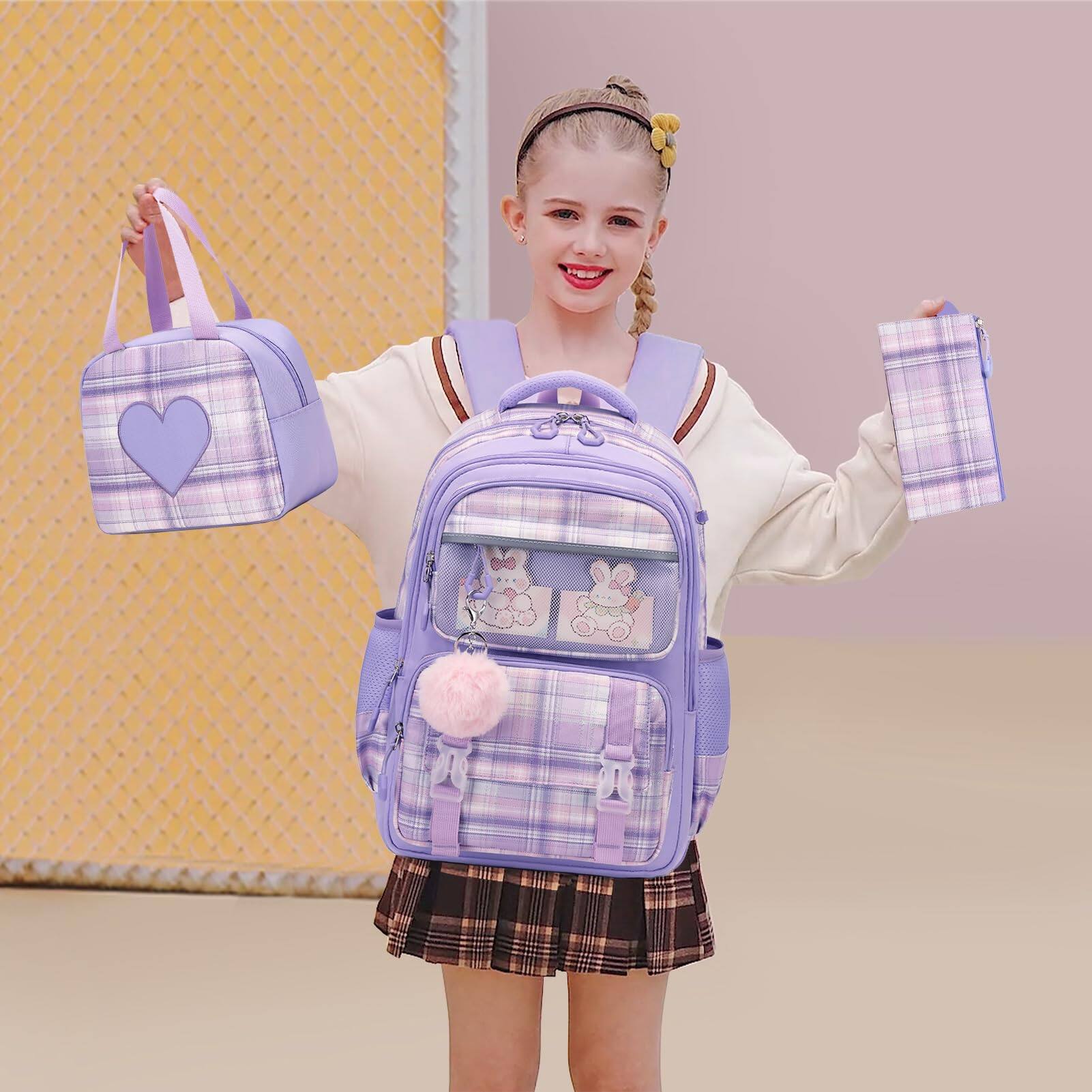 Pacoar Cade School Backpack For With Lunch Box Cute Bookbag Teens ...