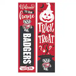 Evergreen Enterprises - Wisconsin Badgers 47" Double Sided Halloween Leaner Fan Sign - Multicolor