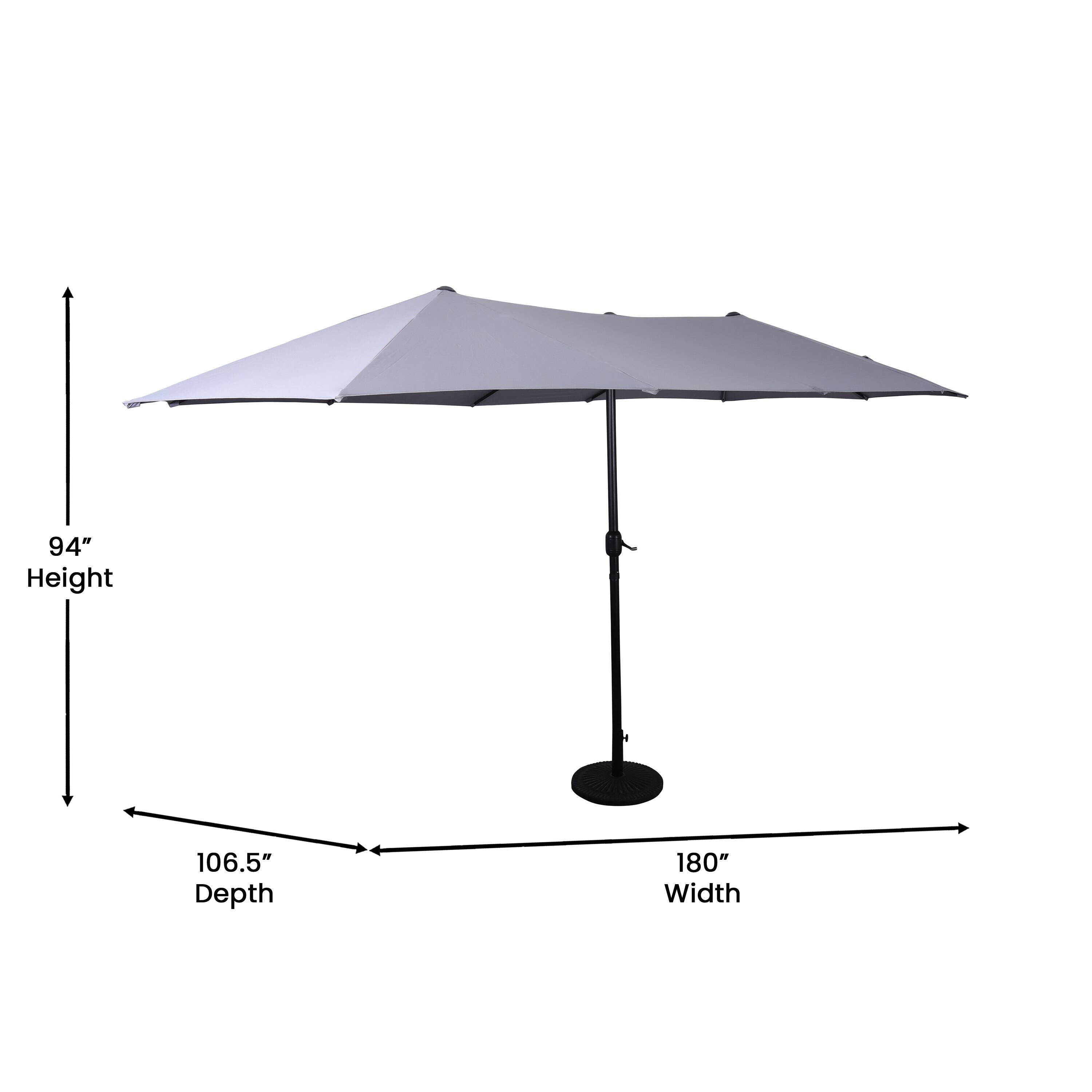 94" Height, 106.5" Depth, 180" Width