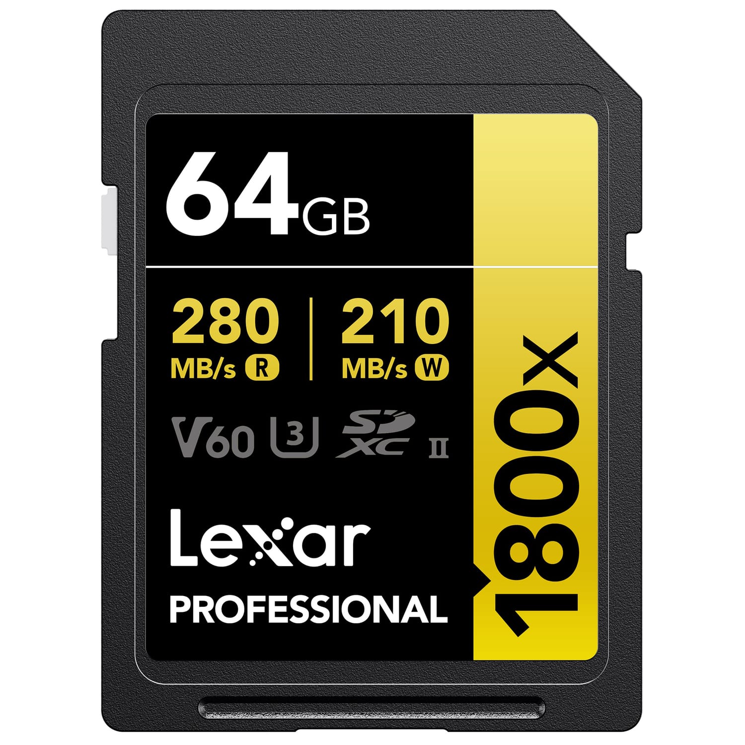 Lexar Professional GOLD Series 1800x SDXC™ UHS II Card, 64 GB, 2