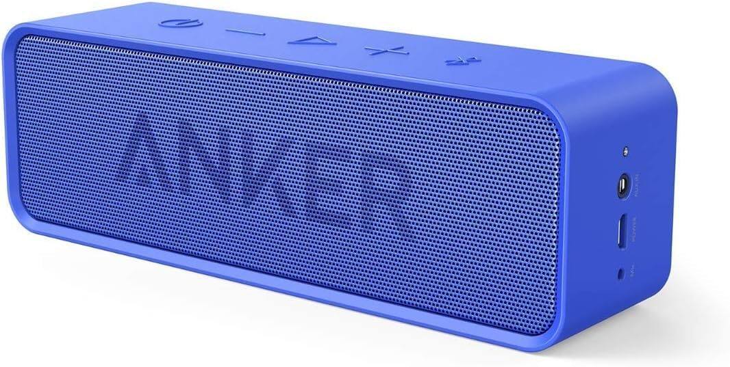 Angle. Soundcore - Anker Soundcore Portable Waterproof Bluetooth Speaker - Ideal for Travel, Blue - Blue.