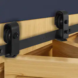 VEVOR - Bi-Folding Sliding Barn Door Hardware Track Kit, 40" Top Mount Track Kit, Slide Smoothly & Quietly, Easy to Install - Black