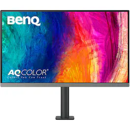 BenQ - Refurbished Excellent - PD2706UA 27" 4K UHD IPS Monitor 16:9 60Hz HDMI, DisplayPort & USB-C Anti-Glare Ergo Arm Stand - Gray