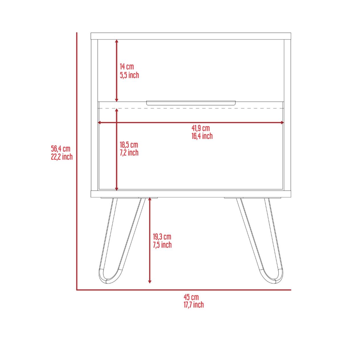 14 cm 5.5 inch  
56.4 cm 22.2 inch  
18.5 cm 7.2 inch  
41.9 cm 16.4 inch  
19.3 cm 7.5 inch  
45 cm 17.7 inch